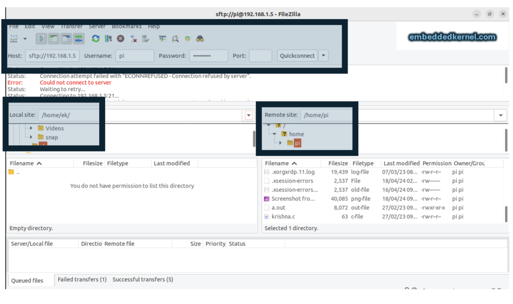 Raspberry pi to PC file transfer.